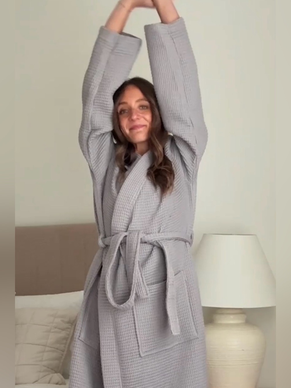 NWOT Quince Organic Turkish Waffle Robe, Medium (Gray)